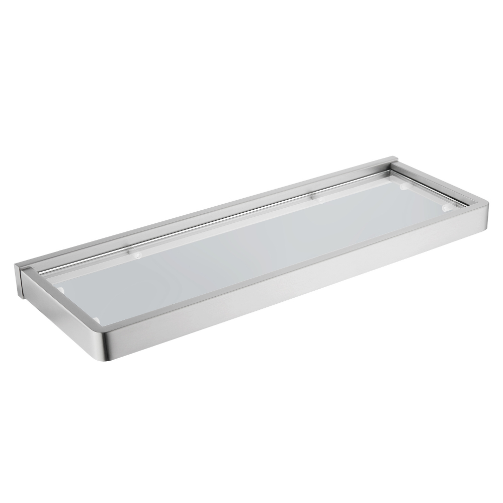 Abber Westen Полка стеклянная 40x14 см, подвесная, прозрачное стекло, цвет: сатин AA1759SP