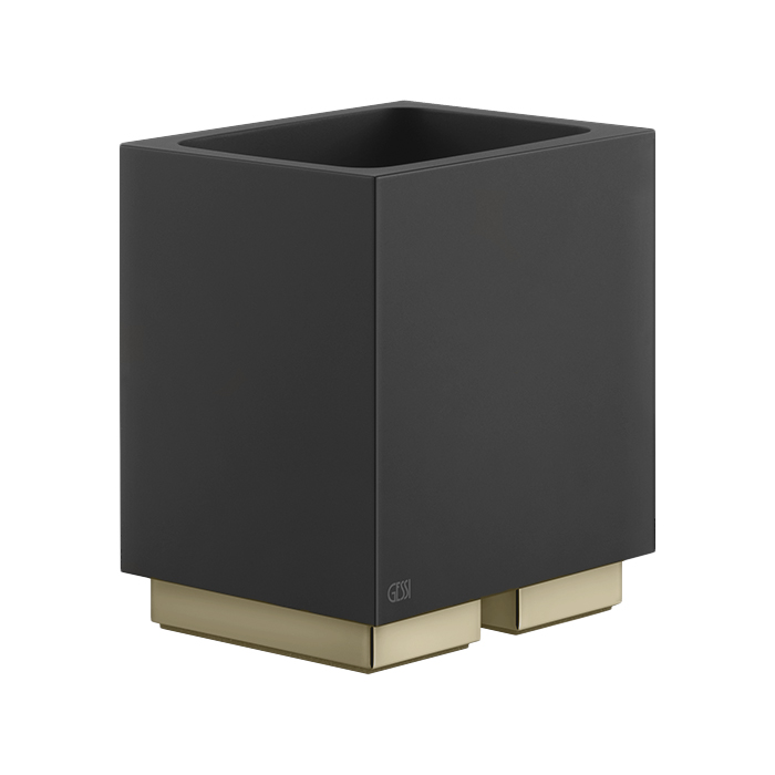 Gessi Inverso/Rettangolo Стакан настольный, черный керамический, цвет: brushed brass PVD 20832#727