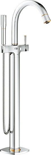 Grohe Grandera Смеситель для ванны напольный, цвет: хром/золото 23318IG0