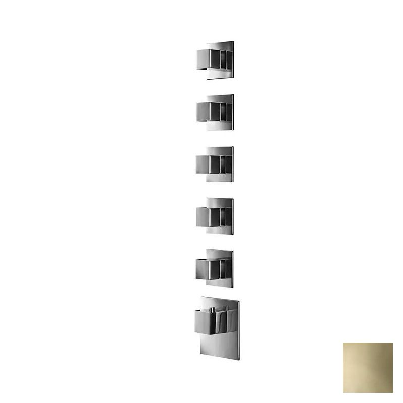 Almar High Flow Square Термостат для душа, внешняя часть на 5 потребителей, цвет: PVD polished gold E180025.GO