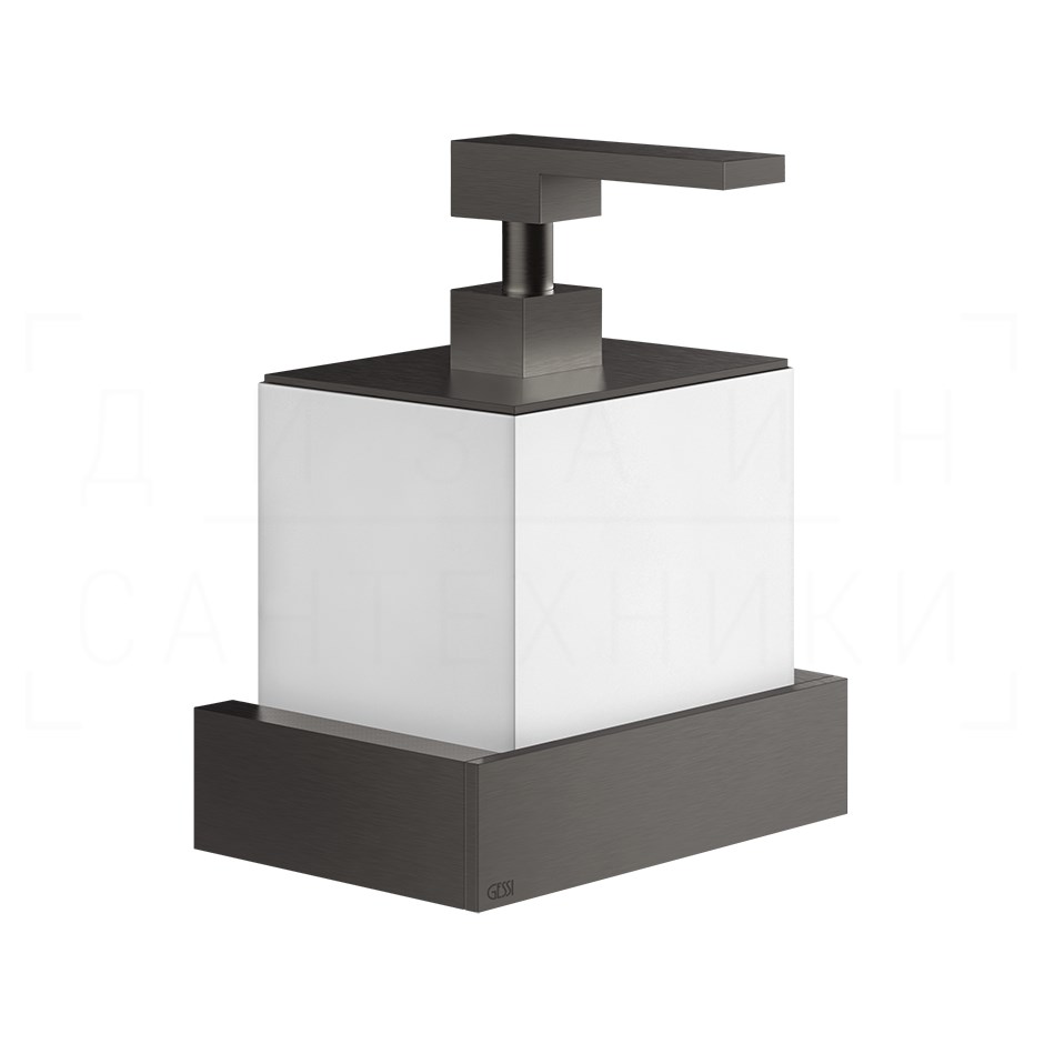 Gessi Inverso/Rettangolo Дозатор для мыла подвесной, колба Neolite, цвет: black metal brushed PVD 20813#707