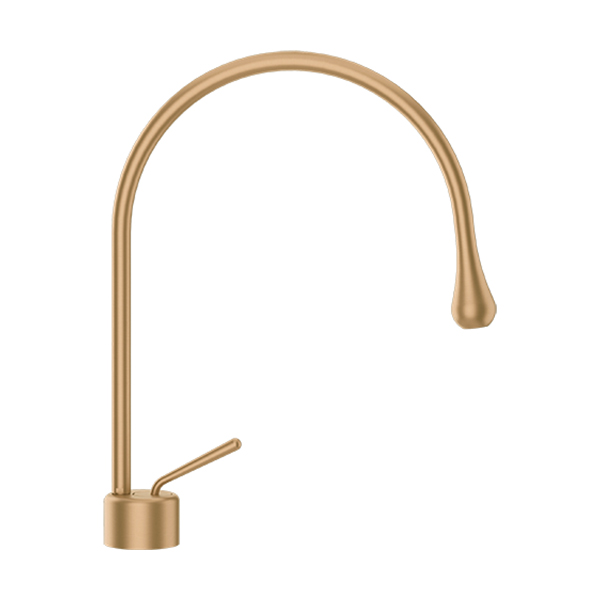 Gessi Goccia Смеситель для раковины высокий, без д/к, излив 16,3 см, цвет: warm bronze brushed PVD 33602#726