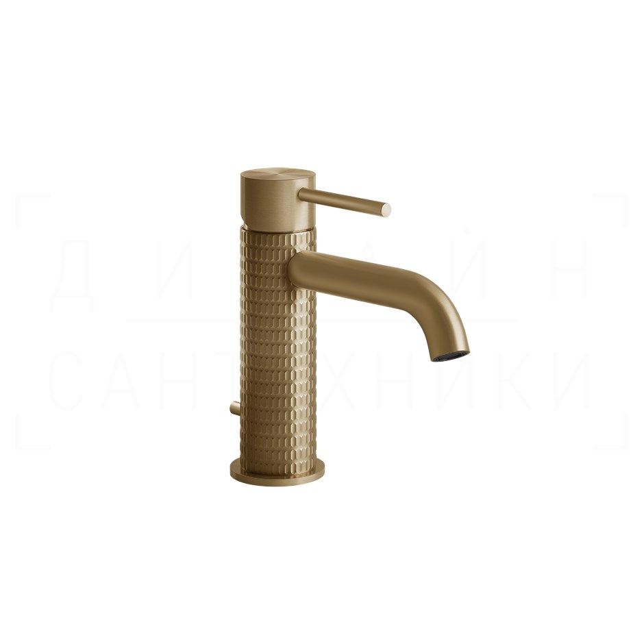Gessi 316 Meccanica Смеситель для раковины, с д/к, излив 12,2 см, цвет: warm bronze brushed PVD 54201#726