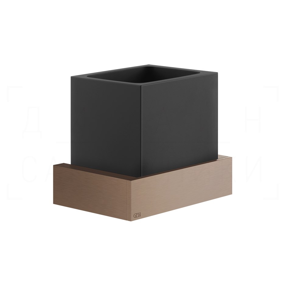Gessi Inverso/Rettangolo Стакан подвесной, керамический Neolite, цвет: black/copper brushed PVD 20808#708