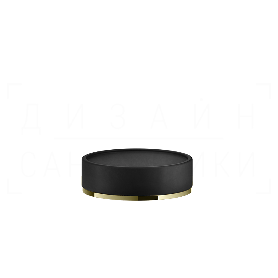Gessi Inciso Мыльница с керамической чашей Neolite, настольная, цвет: black/brass PVD 58526#710