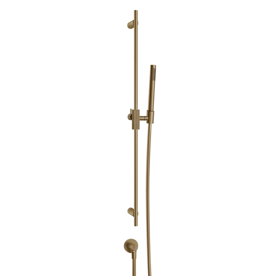 Gessi Ingranaggio Штанга в комплекте с лейкой, шланг и вывод воды, цвет: warm bronze brushed PVD 63582#726