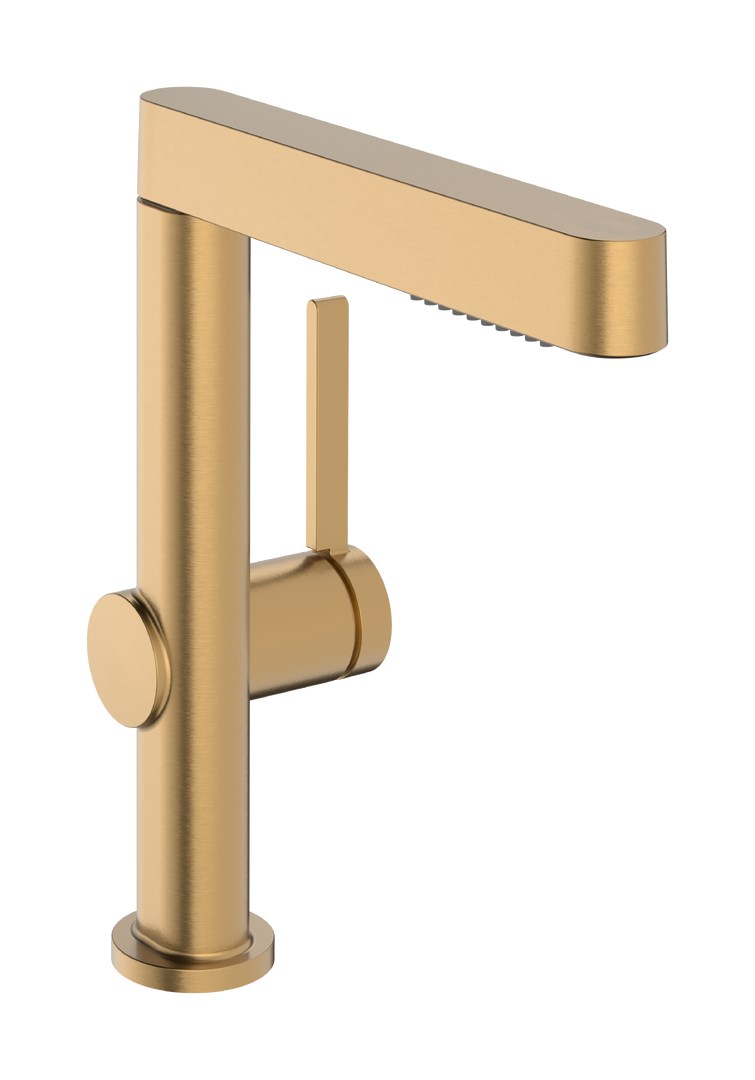 Hansgrohe Finoris Смеситель для раковины высокий, с д/к, излив 17,8 см, цвет: шлифованная бронза 76060140