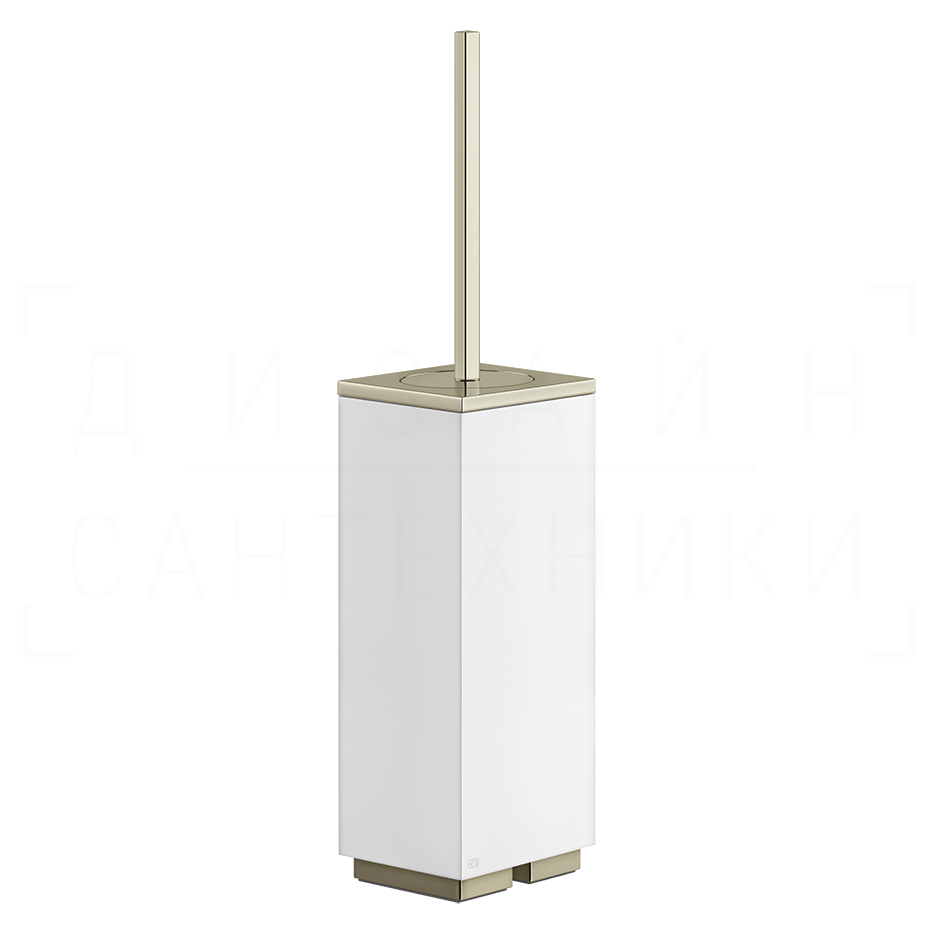 Gessi Inverso/Rettangolo Ершик для унитаза напольный, колба Neolite, цвет: white/nickel PVD 20843#720