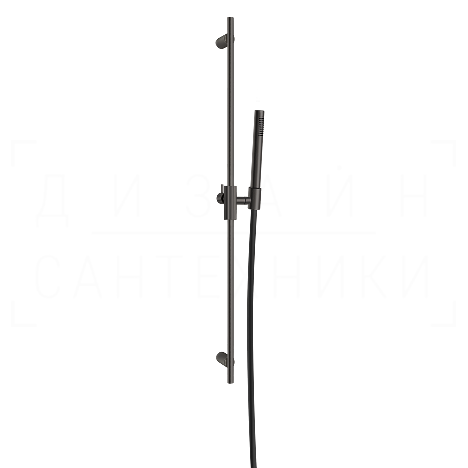 Gessi Inverso Душевой гарнитур: ручной душ, штанга, шланг 150 см, цвет: black metal brushed PVD 63584#707
