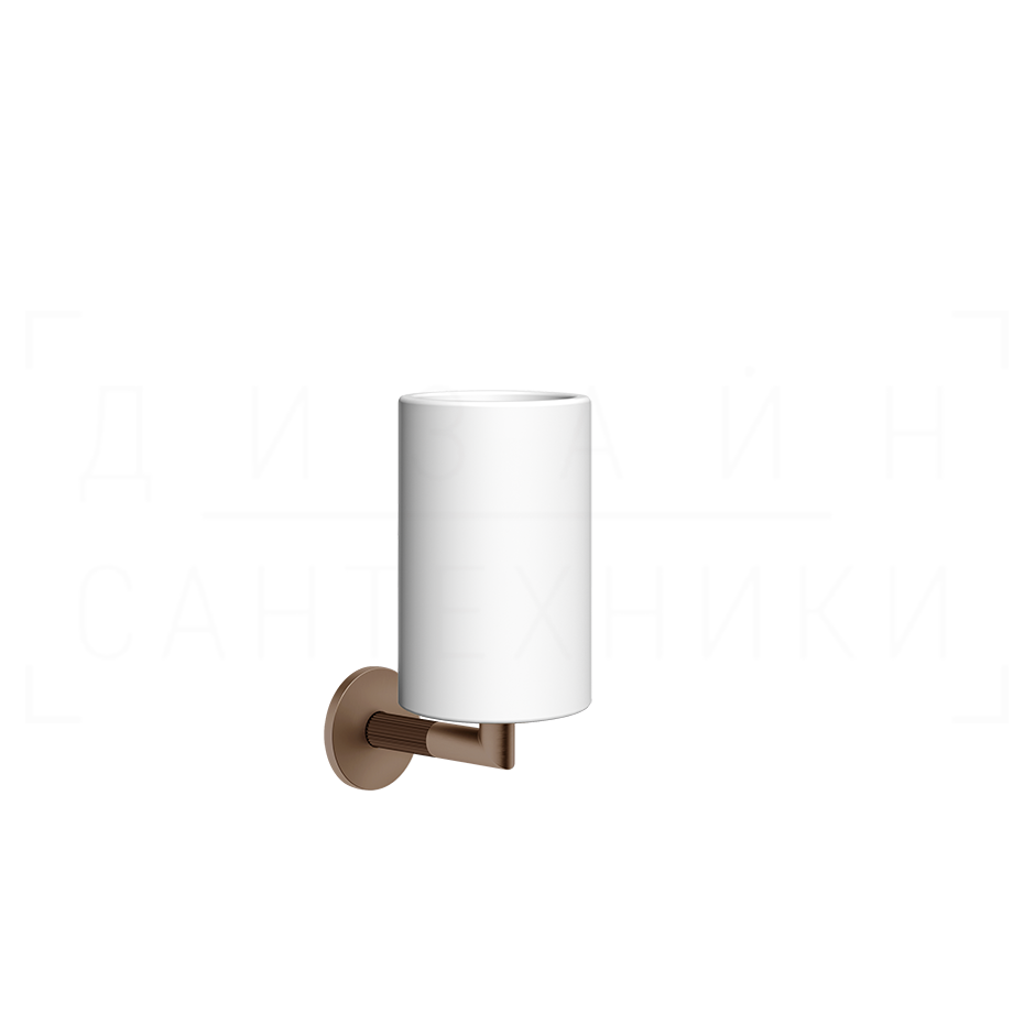 Gessi Ingranaggio Стакан подвесной, керамический Neolite, цвет: white/copper brushed PVD 63807#708