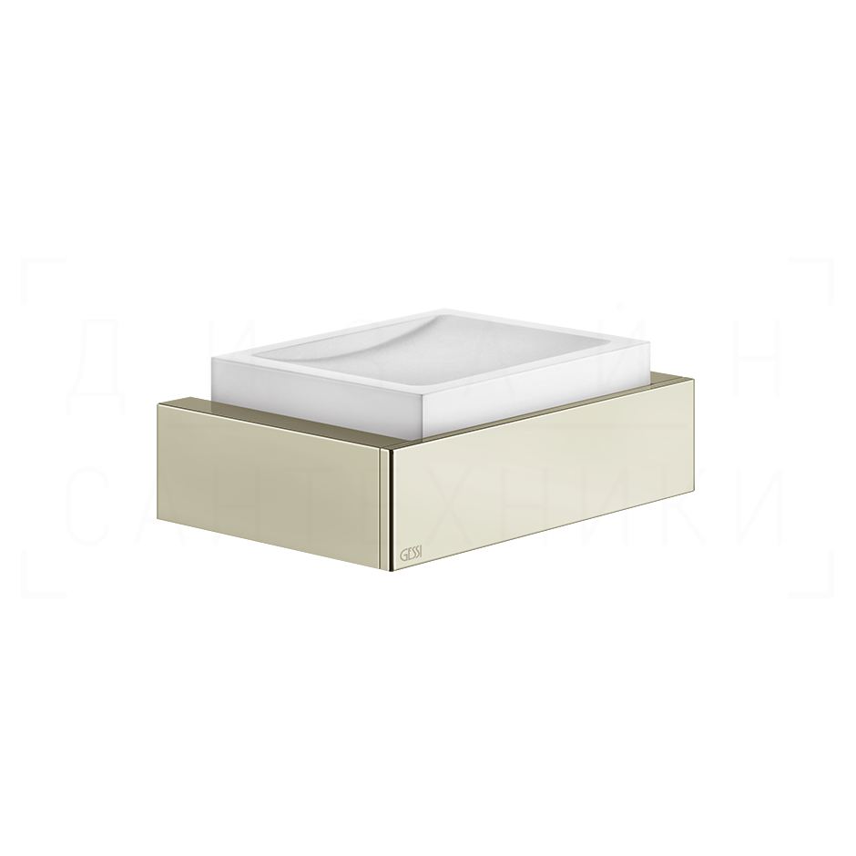 Gessi Inverso/Rettangolo Мыльница с керамической чашей Neolite, подвесная, цвет: white/nickel PVD 20801#720