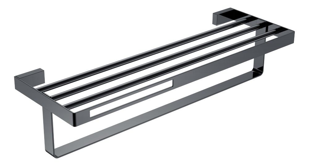 Boheme Q Полка для полотенец 60x23 см, подвесная, цвет: shine gun metall 10947-SGM