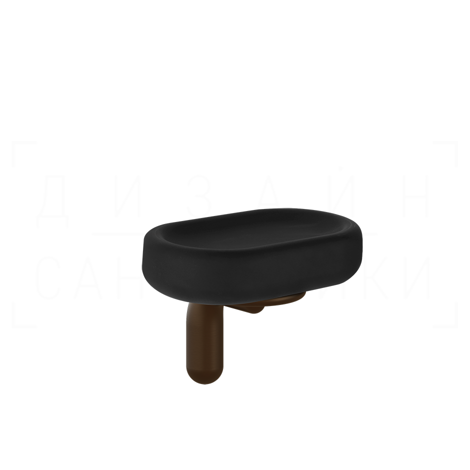 Gessi Goccia Мыльница с керамической чашей Gres, подвесная, цвет: black/dark bronze 38002#845