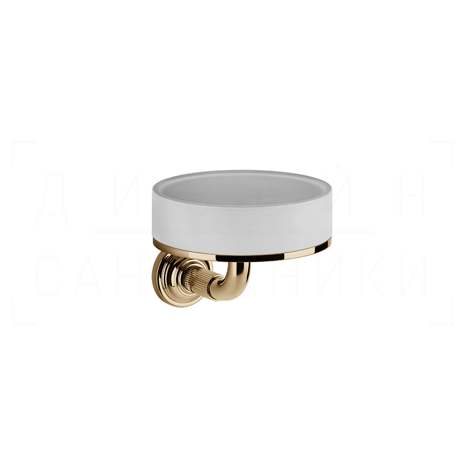 Gessi Venti20 Мыльница с керамической чашей Neolite, подвесная, цвет: white/warm bronze PVD 65401#735