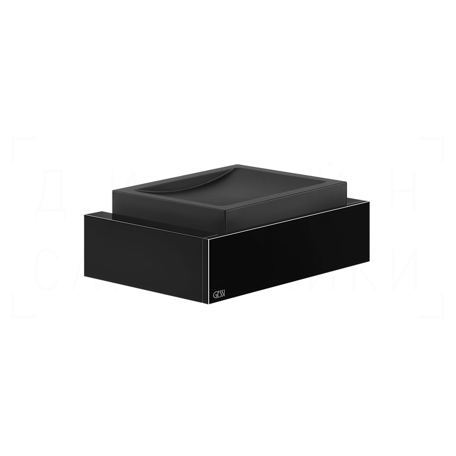 Gessi Inverso/Rettangolo Мыльница с чашей Neolite, подвесная, цвет: black/black metal PVD 20802#706