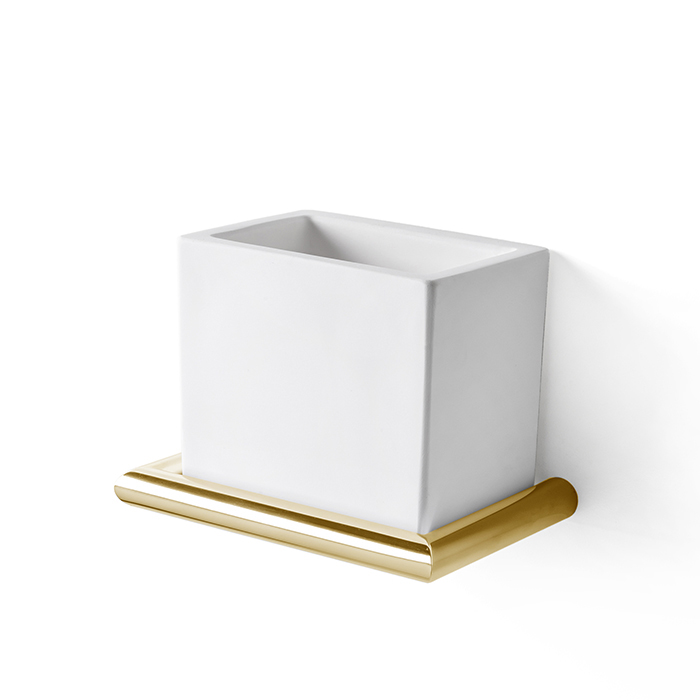 3SC Guy Стакан для зубных щеток подвесной, композит Solid Surface, цвет: золото Lucido GU03GD