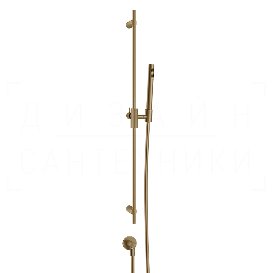 Gessi Anello Душевой гарнитур: руч. душ, штанга, держ., шланг 150 см, цвет: warm bronze brushed PVD 63482#726