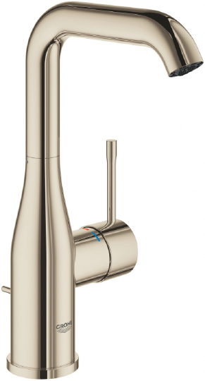 Grohe Essence New Смеситель для раковины высокий, с д/к, высота излива 21,1 см, цвет: никель глянец 32628BE1