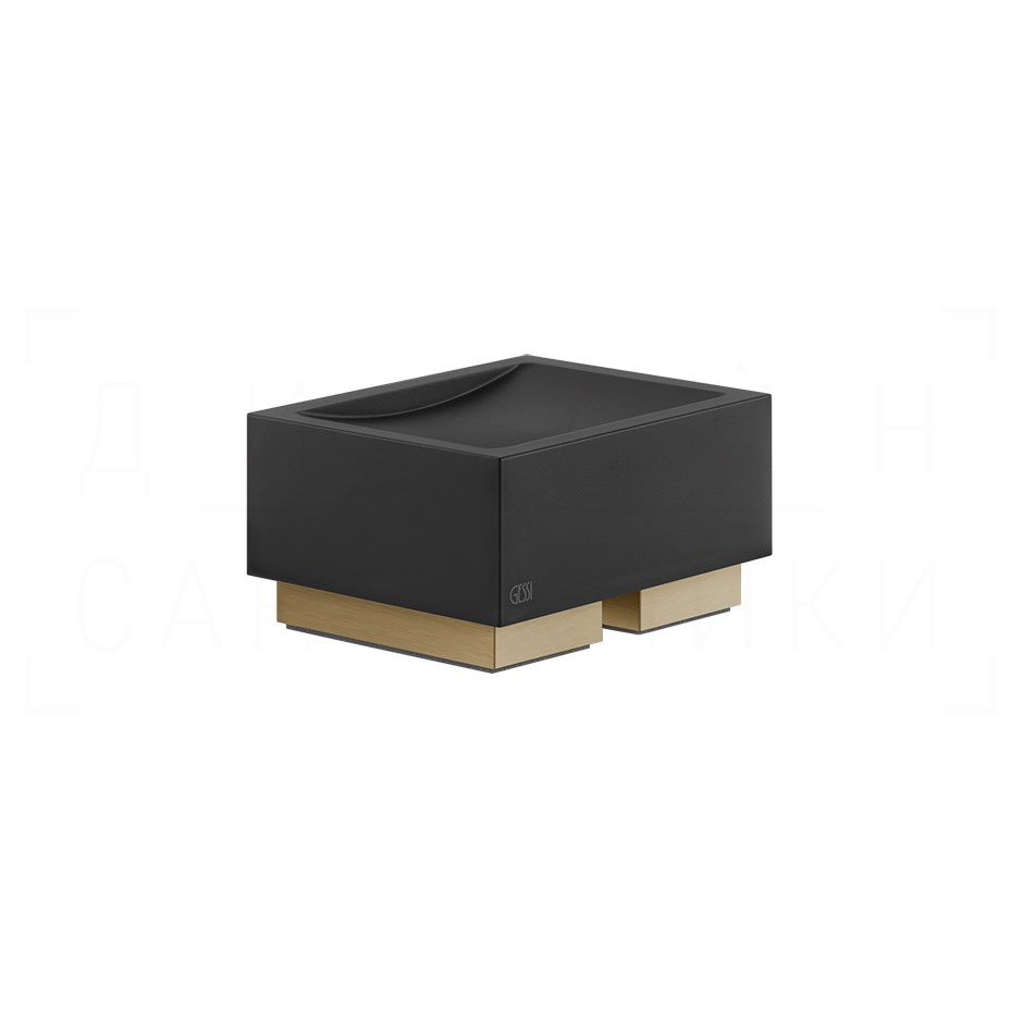 Gessi Inverso/Rettangolo Мыльница с чашей Neolite, настольная, цвет: black/coffee bronze brushed PVD 20826#761