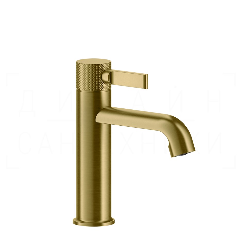 Gessi Inciso Смеситель для раковины, с донным клапаном, излив 13,5 см, цвет: gold brushed 58001#716