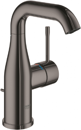 Grohe Essence New Смеситель для раковины высокий, с д/к, высота излива 16 см, цвет: темный графит 23462A01