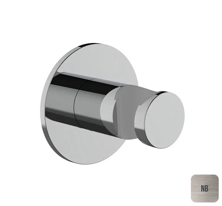 Almar Round Держатель душевой лейки на стену из латуни, цвет: nickel brushed E120012.NB