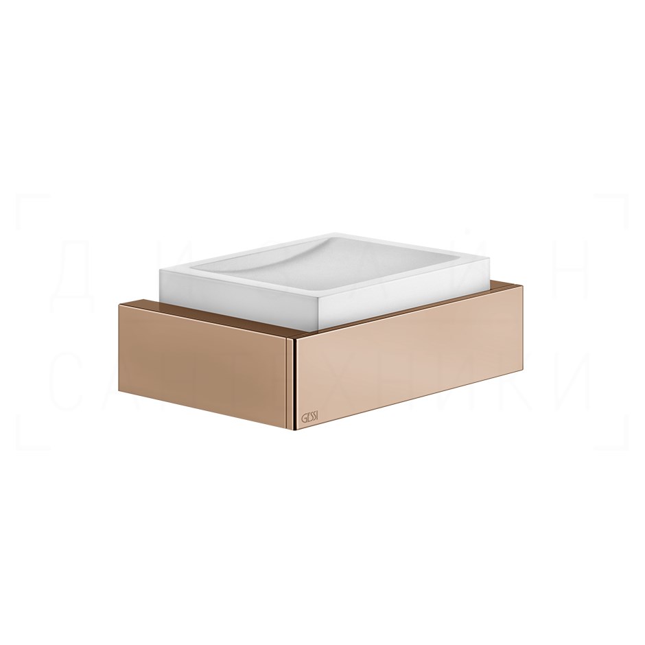 Gessi Inverso/Rettangolo Мыльница с керамической чашей Neolite, подвесная, цвет: white/copper PVD 20801#030