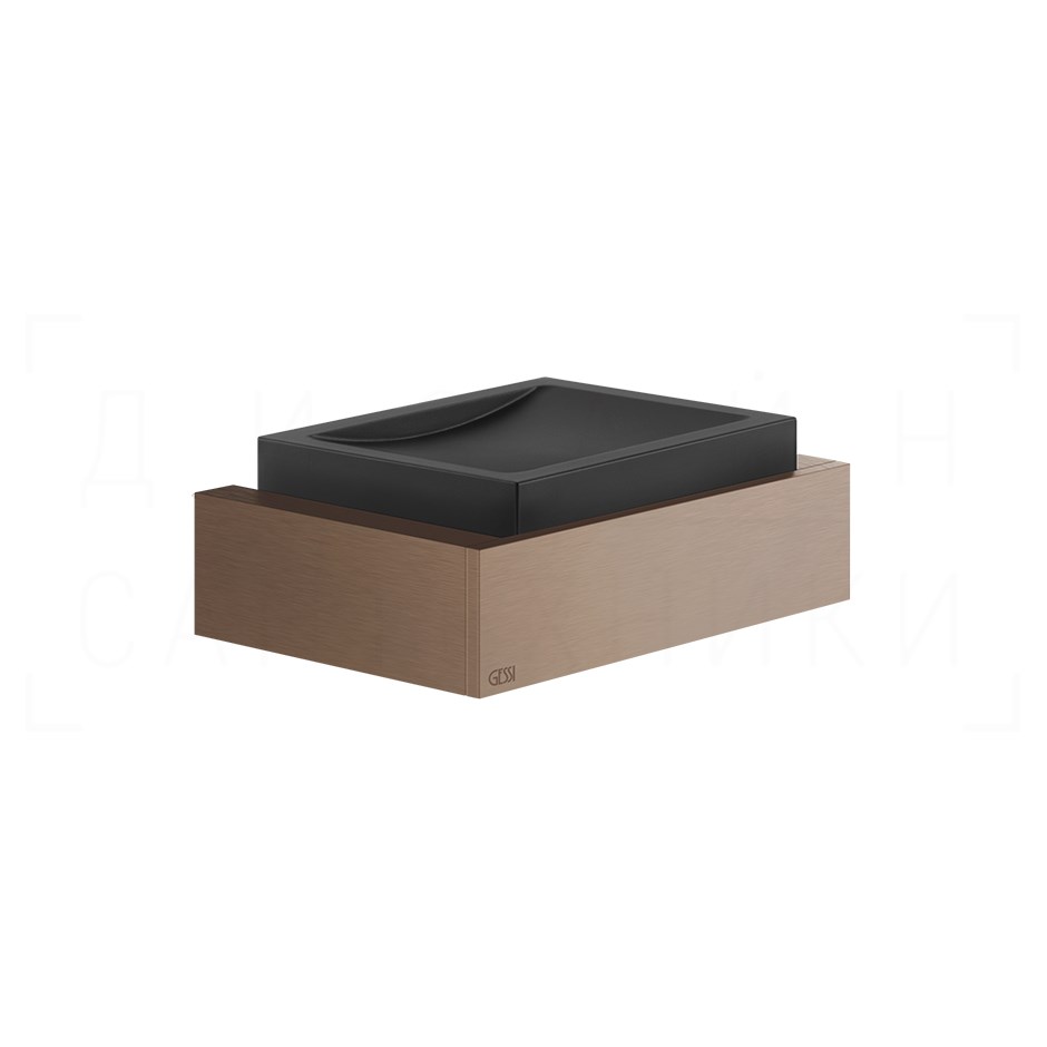 Gessi Inverso/Rettangolo Мыльница с чашей Neolite, подвесная, цвет: black/copper brushed PVD 20802#708