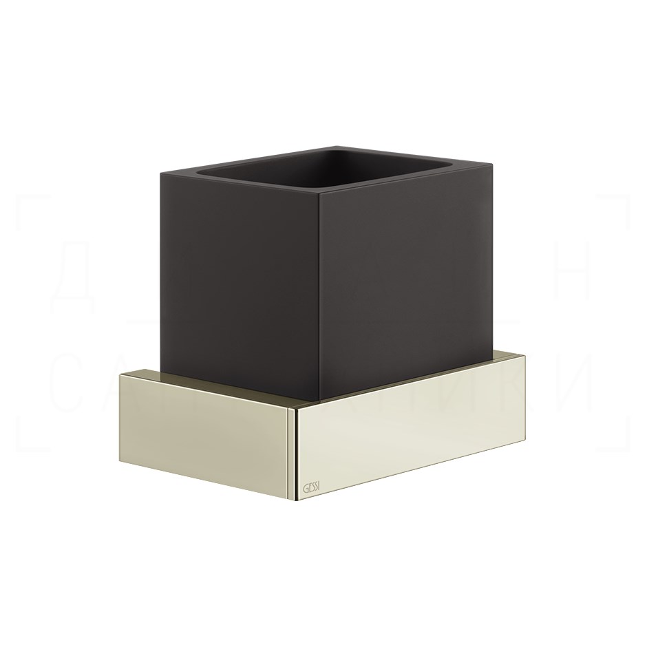 Gessi Inverso/Rettangolo Стакан подвесной, керамический Neolite, цвет: black/nickel PVD 20808#720