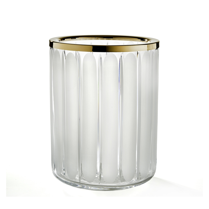 3SC Montblanc Ведро для мусора без крышки, напольное, цвет: Clear Crystal/Matt Gold 24Kt MB65ACRGO