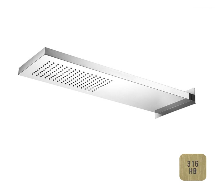 Almar Smart Верхний душ с кронштейном настенным 53,7х19,2 см, 1 режим, цвет: brushed high brass E044200.HB316