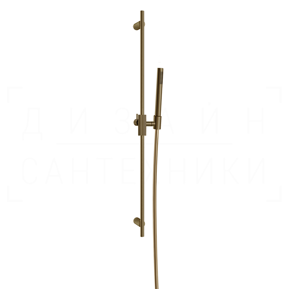 Gessi Inverso Душевой гарнитур: ручной душ, штанга, шланг 150 см, цвет: deep bronze brushed PVD 63584#791