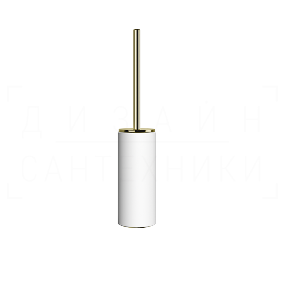 Gessi Ingranaggio Ершик для унитаза напольный, с кермической колбой Neolite, цвет: white/brass PVD 63743#710