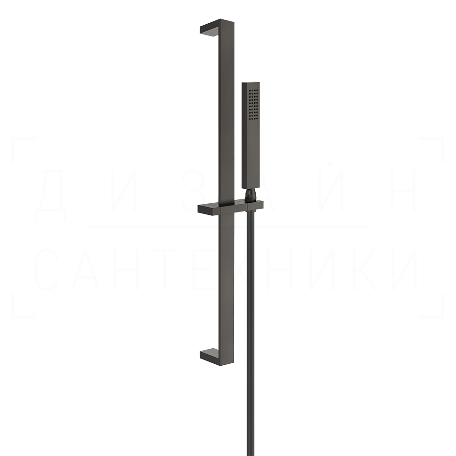 Gessi Rettangolo Душевой гарнитур: ручной душ, штанга, держ., шланг 150 см, цвет: black metal PVD 20145#707