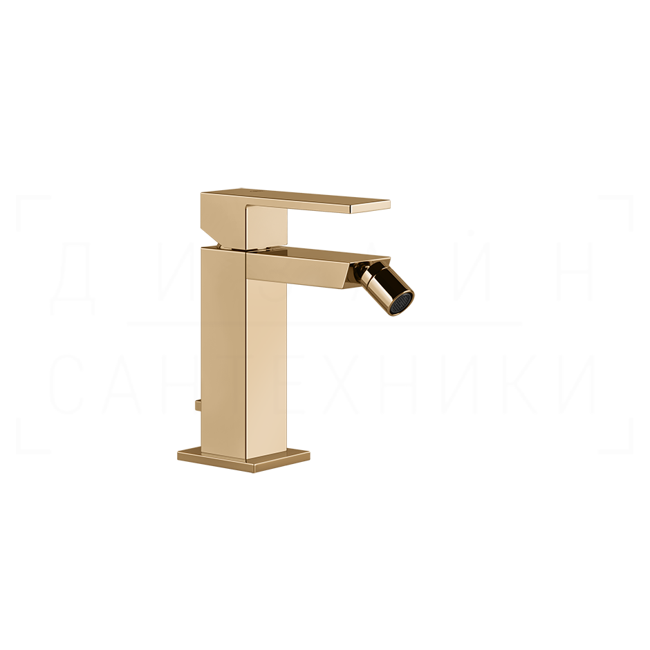 Gessi Rettangolo Смеситель для биде с донным клапаном, излив 11,8 см, цвет: warm bronze PVD 20007#735