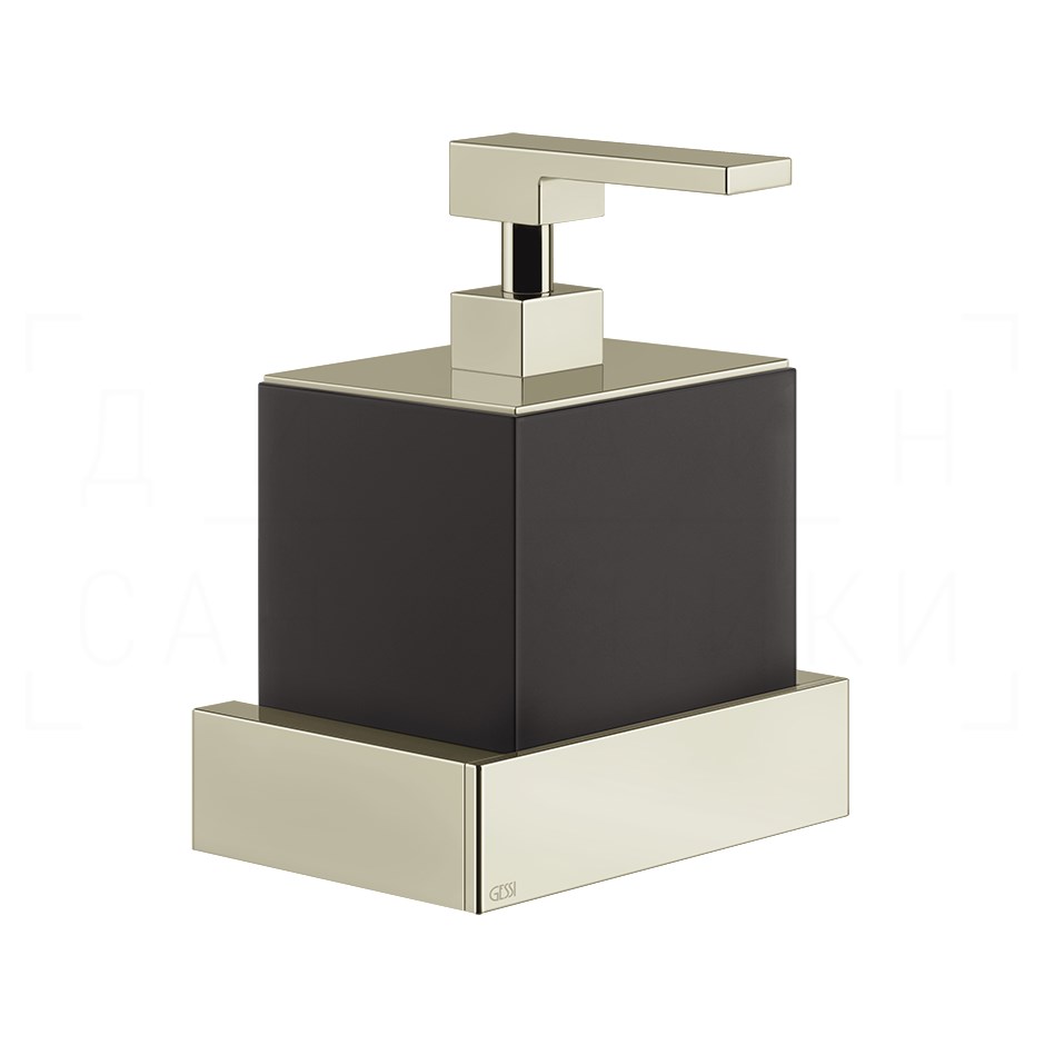 Gessi Inverso/Rettangolo Дозатор для жидкого мыла подвесной, колба Neolite, цвет: black/nickel PVD 20814#720