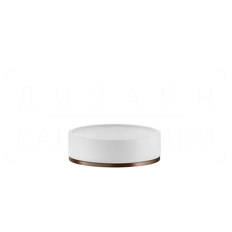 Gessi Inciso Мыльница с керамической чашей Neolite, настольная, цвет: white/copper brushed PVD 58525#708