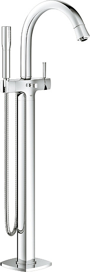 Grohe Grandera Смеситель для ванны напольный, с ручным душем и шлангом, цвет: хром 23318000