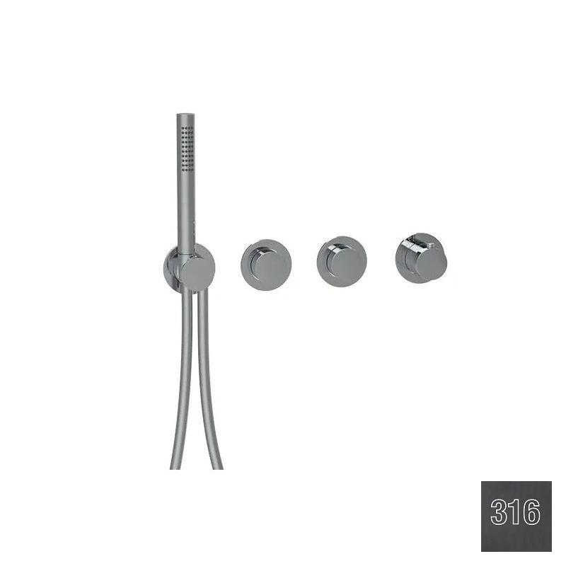 Almar Push Round Термостат для душа, внешняя часть на 2 потр., цвет: 316 brushed absolute black E180433.AB316