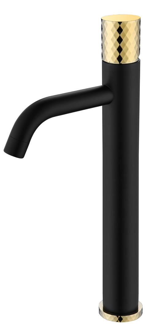 Boheme Stick Diamond Смеситель для раковины высота излива 20,6 см, без д/к, цвет: black/gold 122-BG