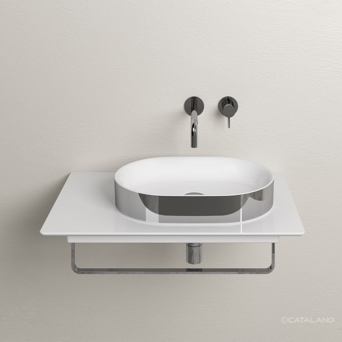 Catalano Ceramic Top Столешница керамическая 75x50 см, цвет: белый глянцевый 0830750001
