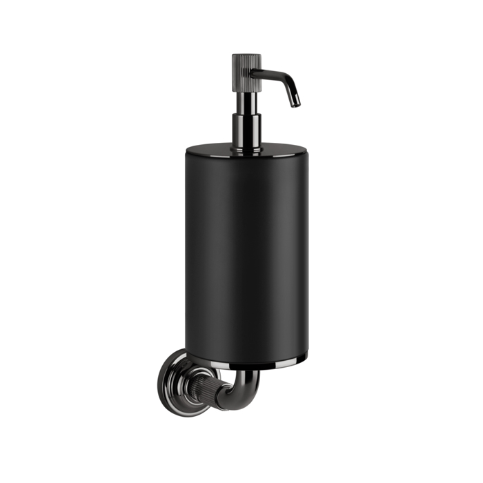 Gessi Venti20 Дозатор для жидкого мыла, подвесной, композитная колба, цвет: black metal PVD 65414#706