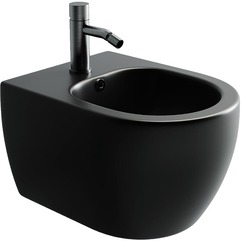 Ceramicanova Play Биде подвесное 37х49 см, c переливом, цвет: черный матовый CN3002MB
