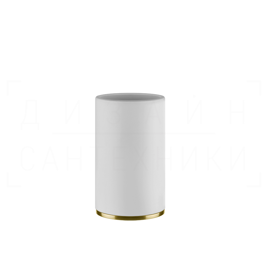 Gessi Inciso Стакан настольный, керамический Neolite, цвет: white/gold brushed 58531#716