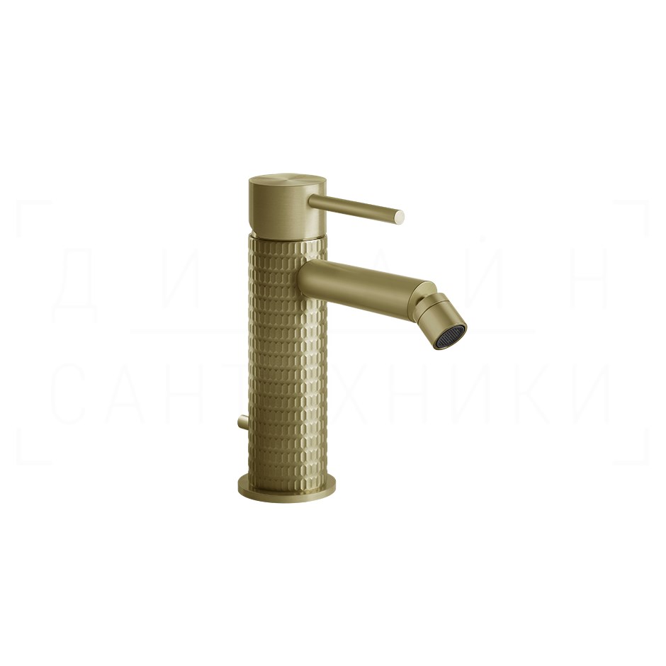 Gessi 316 Meccanica Смеситель для биде с донным клапаном, излив 11,9 см, цвет: brushed brass PVD 54207#727