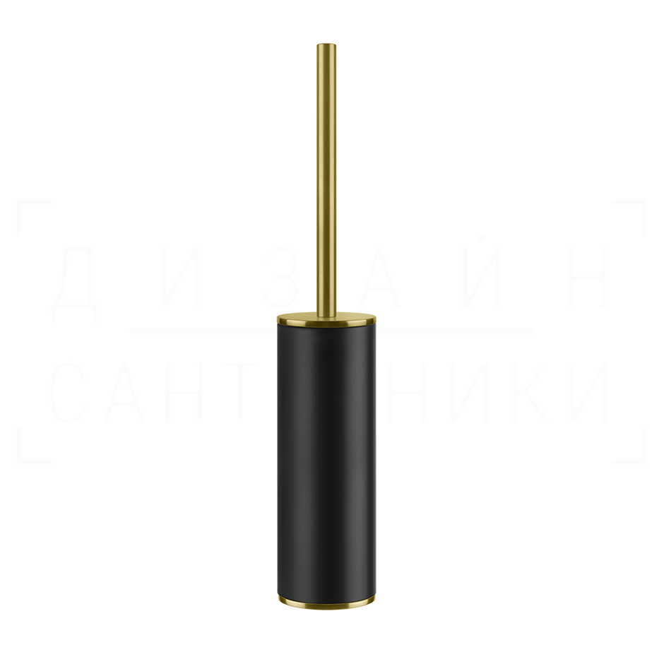 Gessi Inciso Ершик для унитаза напольный, с кермической колбой Neolite, цвет: black/gold brushed 58544#716