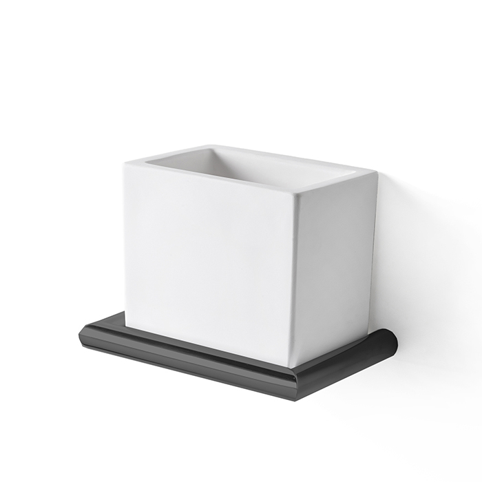 3SC Guy Стакан подвесной, композит Solid Surface, цвет: черный матовый GU03NO