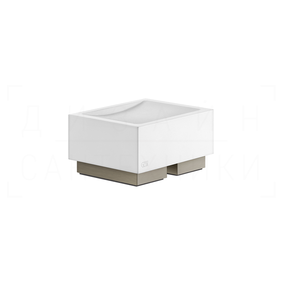 Gessi Inverso/Rettangolo Мыльница с чашей Neolite, настольная, цвет: white/finox brushed nickel 20825#149