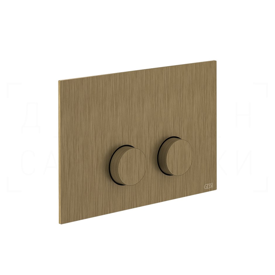 Gessi Anello Кнопка смыва для инсталляции Sanit и Villeroy&Boch, 2 реж., латунь, цвет: antique brass 54631#713