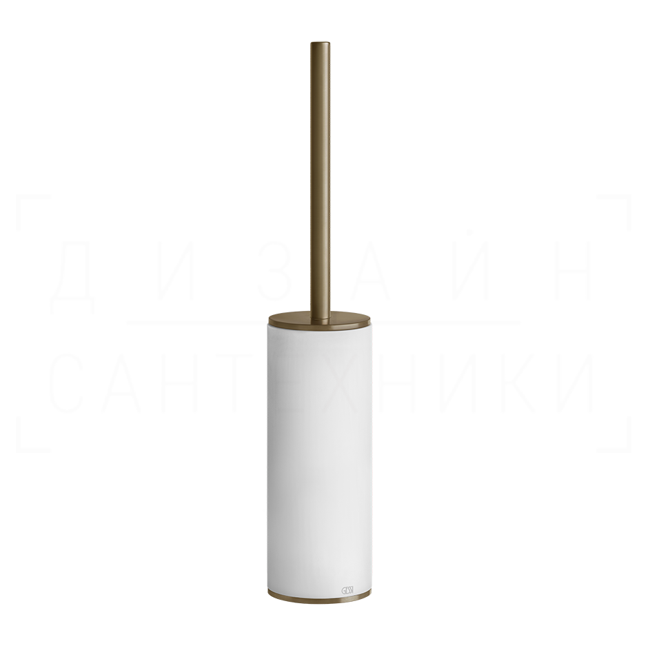 Gessi 316 Ершик для унитаза напольный, с кермич. колбой Neolite, цвет: white/deep bronze brushed PVD 54743#791